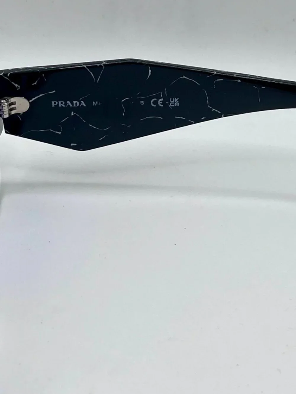 PRADA SPR 08Y Sunglasses Black Marble Violet Lens PR08YS 51-18 145 Authentic